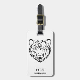 Svartvit stambjörn bagagebricka