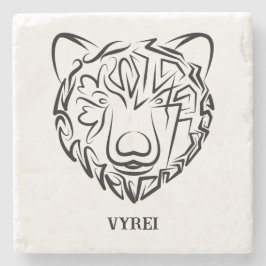 Svartvit stambjörn stenunderlägg