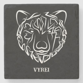 Svartvit stambjörn stenunderlägg