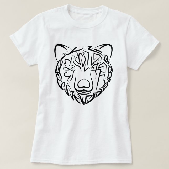 Svartvit stambjörn t shirt (Design framsida)
