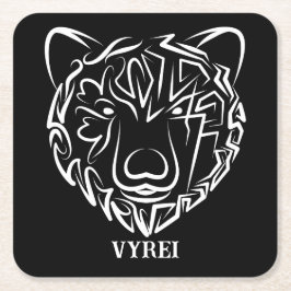 Svartvit stambjörn underlägg papper kvadrat