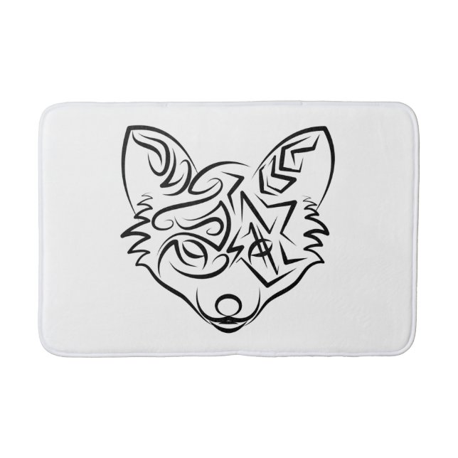 Svartvit stamfot badrumsmatta (Framsidan)