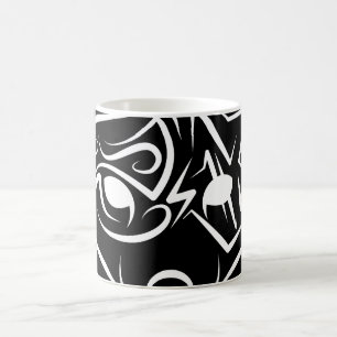 Svartvit stamfot kaffemugg
