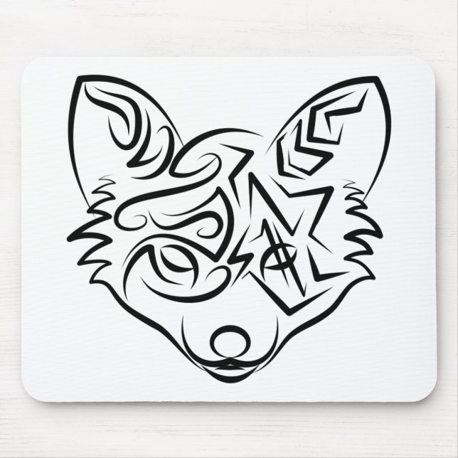 Svartvit stamfot musmatta (Framsidan)