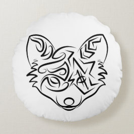 Svartvit stamfot rund kudde