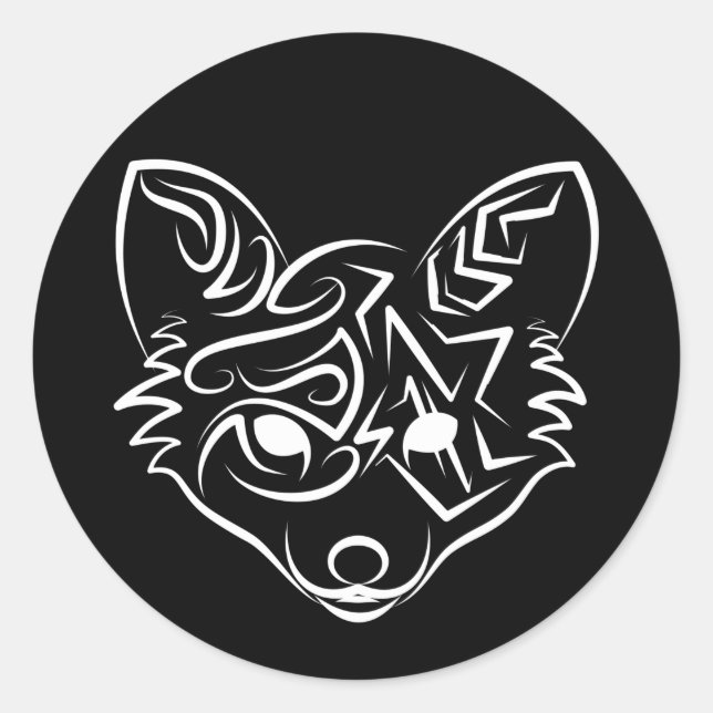 Svartvit stamfot runt klistermärke (Framsida)