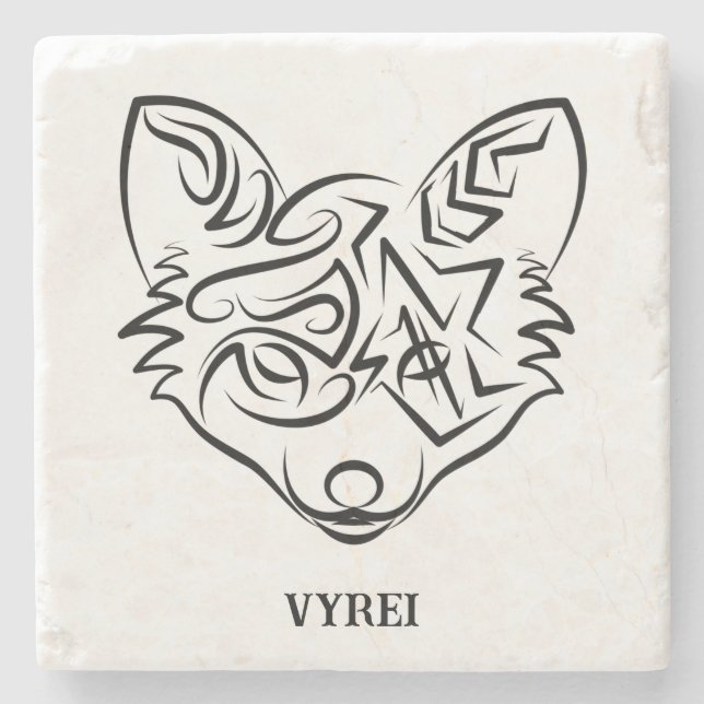 Svartvit stamfot stenunderlägg (Framsidan)