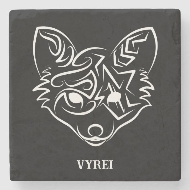 Svartvit stamfot stenunderlägg (Framsidan)