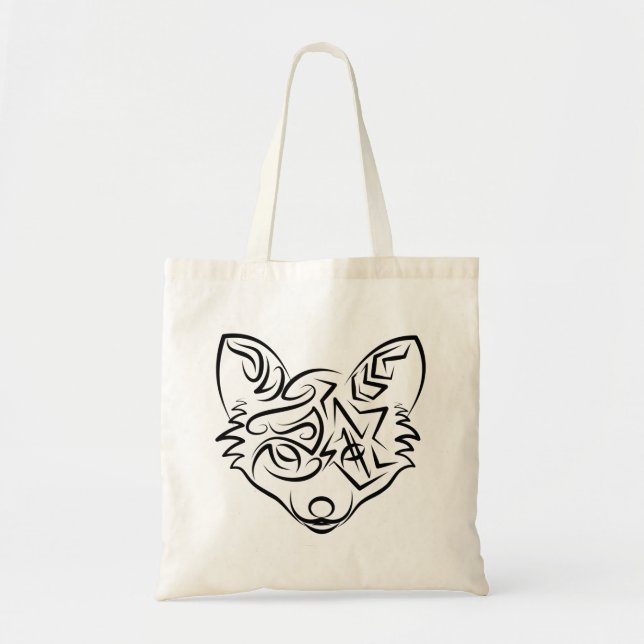 Svartvit stamfot tygkasse (Framsidan)