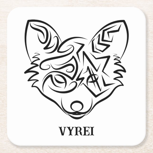 Svartvit stamfot underlägg papper kvadrat (Framsidan)