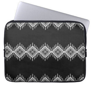 Svartvit stamkonst laptop fodral