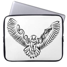 Svartvit stammen som flyger Uggla Laptop Fodral