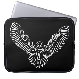 Svartvit stammen som flyger Uggla Laptop Fodral