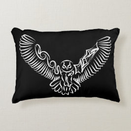 Svartvit stammen som flyger Uggla Prydnadskudde