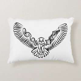 Svartvit stammen som flyger Uggla Prydnadskudde