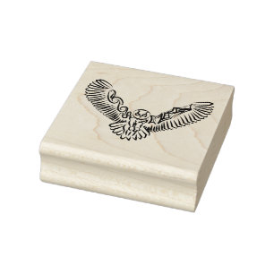 Svartvit stammen som flyger Uggla Stämpel