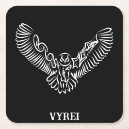 Svartvit stammen som flyger Uggla Underlägg Papper Kvadrat