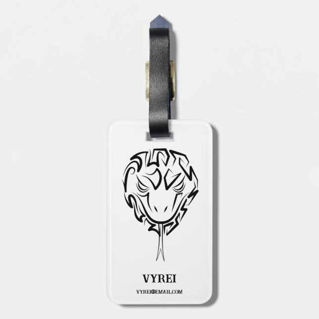 Svartvit stamnos bagagebricka (Baksidan Lodrät)