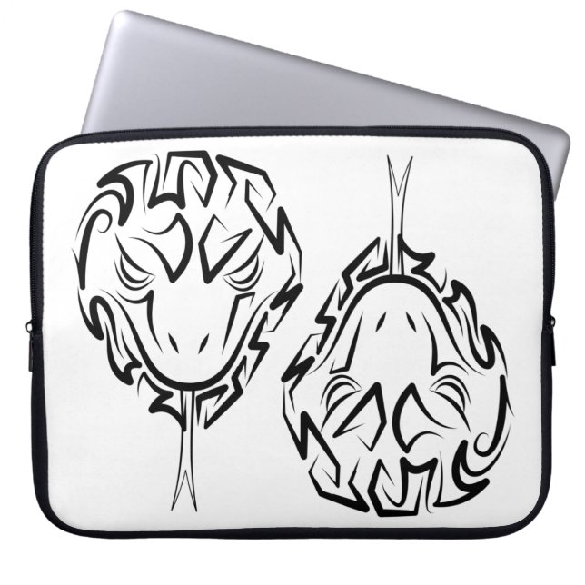 Svartvit stamnos laptop fodral (Framsidan)