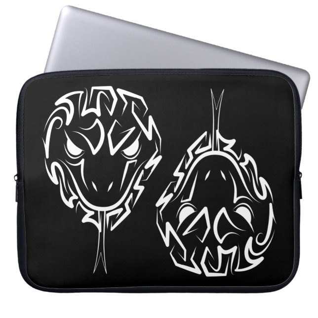 Svartvit stamnos laptop fodral (Framsidan)