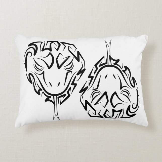 Svartvit stamnos prydnadskudde (Framsidan)