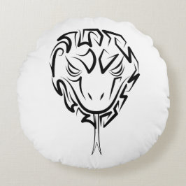 Svartvit stamnos rund kudde