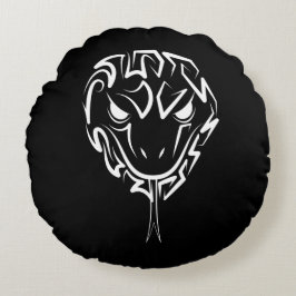 Svartvit stamnos rund kudde