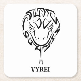 Svartvit stamnos underlägg papper kvadrat