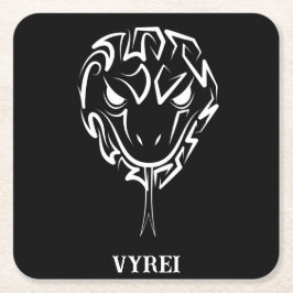 Svartvit stamnos underlägg papper kvadrat