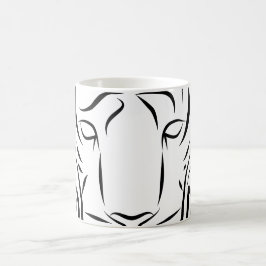 Svartvit stamtiger kaffemugg
