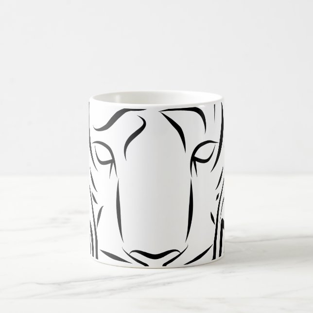 Svartvit stamtiger kaffemugg (Center)
