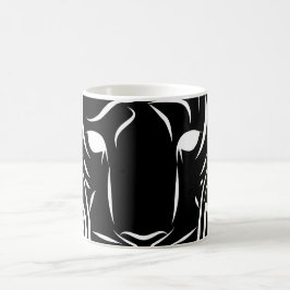 Svartvit stamtiger kaffemugg