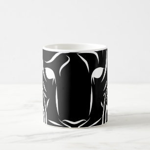 Svartvit stamtiger kaffemugg