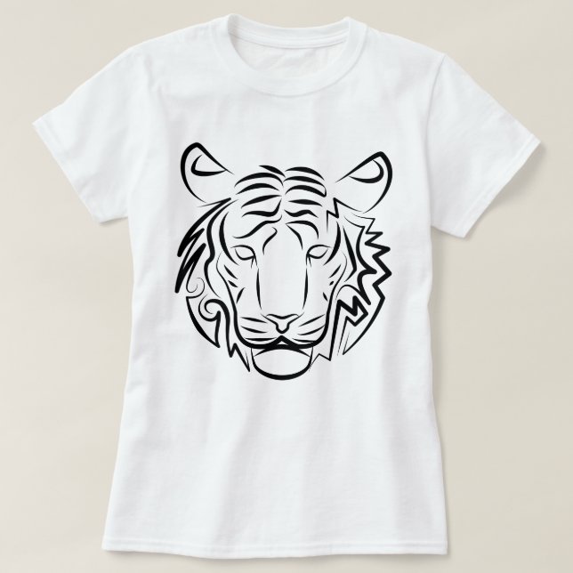 Svartvit stamtiger t shirt (Design framsida)