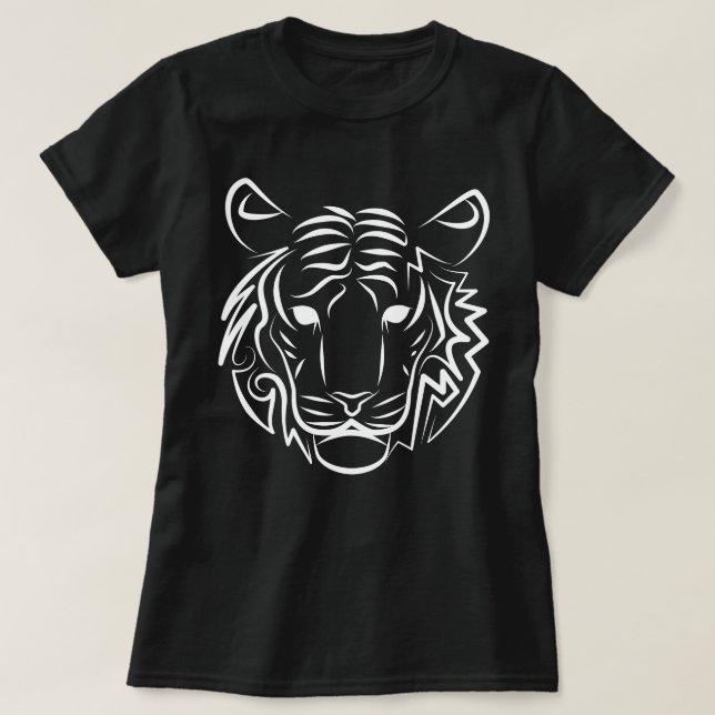 Svartvit stamtiger t shirt (Design framsida)