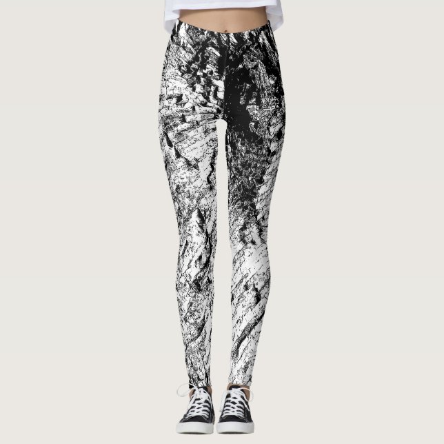 Svartvit sten leggings (Framsida)
