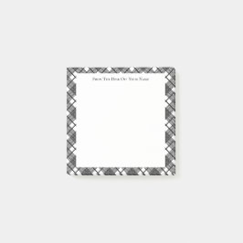 Svartvit stift Mönster Editable Stickies Post-it Block