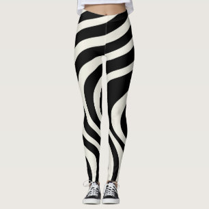 Svartvit stil vinkara leggings