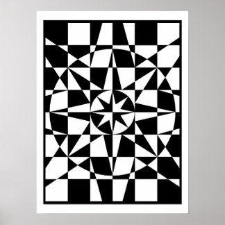Svartvit stjärna poster