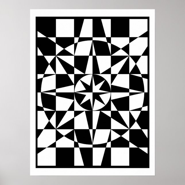 Svartvit stjärna poster (Framsidan)