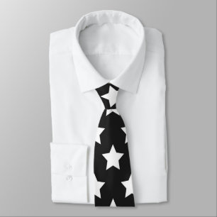 Svartvit stjärnor Retro Neck Tie Slips