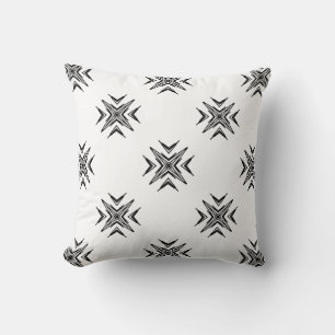 Svartvit stjärtkudde i mönster, Geometric Kudde