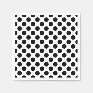 Svartvit stort Storlekt Polka dots Pappert Pappersservett