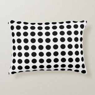 Svartvit, stort Storlekt Vågrät Polka dots Prydnadskudde