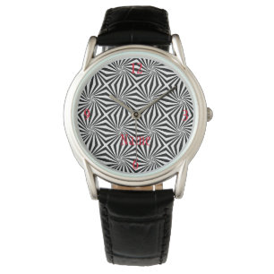Svartvit strålande Mönster Thunder_Cove Armbandsur