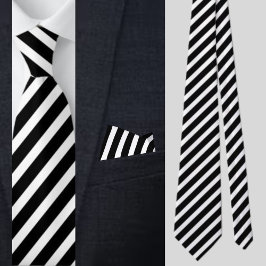 Svartvit stripe Abstrakt Mönster Neck Tie Slips
