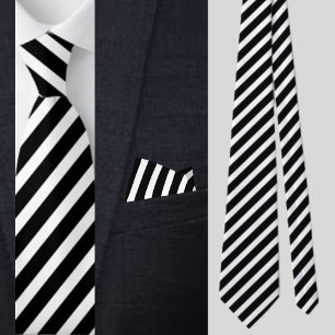 Svartvit stripe Abstrakt Mönster Neck Tie Slips