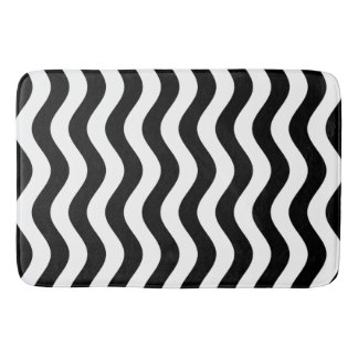 Svartvit stripe badrumsmatta