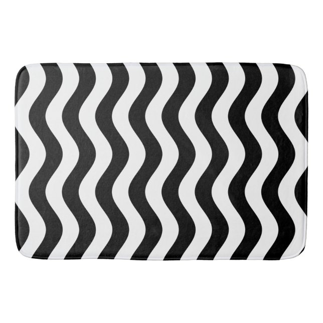 Svartvit stripe badrumsmatta (Framsidan)