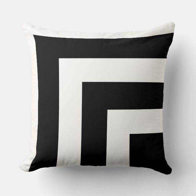 Svartvit stripe Dekorativ kudde (Framsida)